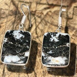 White Bufalo Turquoise Earrings 1 1/2”